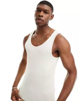 Бежевый жилет в рубчик ASOS DESIGN