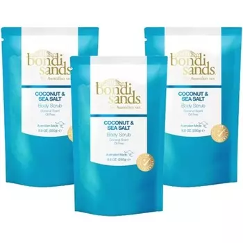 Безмасляный скраб с кокосом и морской солью, со скорлупой кокоса и грецкого ореха, 250 г/8,8 унций, Bondi Sands