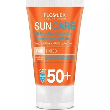 Безмасляный тональный солнцезащитный крем для лица Spf 50+ 50 мл - Уменьшает видимость недостатков кожи - Для ровного тона кожи - Для всех возрастов - Для комбинированной и жирной кожи, Floslek