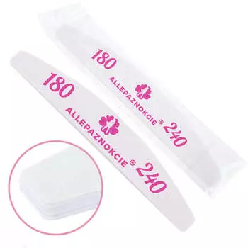 Безопасная пилочка для ногтей, лодочка 180/240, 10 шт. Allepaznokcie High Quality