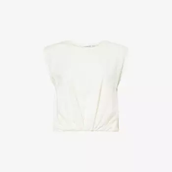 Безрукавка Good American из хлопка и льна, белый