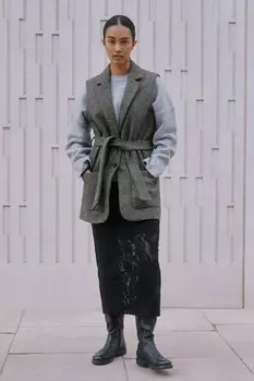 Безрукавка с узором «ёлочка» Albaray, серый