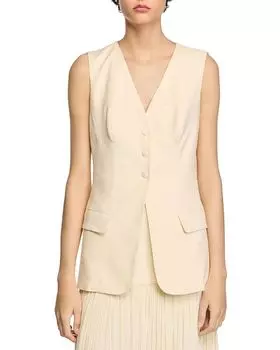 Безрукавка Sandro, слоновая кость/кремовый