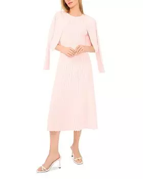 Безрукавное миди-платье с круглым вырезом и ажурной резинкой Ted Baker, розовый