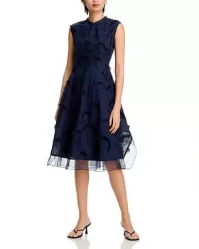 Безрукавное платье-комбинация из шифона 3.1 Phillip Lim, синий