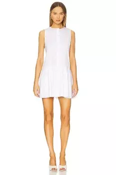 Безрукавное платье-мини на пуговицах Theory, white