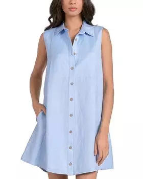 Безрукавное платье-рубашка Elan, синий