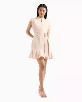Безрукавное платье-рубашка из смеси льна и хлопка Armani Exchange, цвет Rosa claro