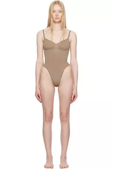 Безупречный скульптурный боди-стринги Skims, цвет sienna