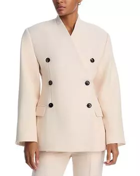 Безворотниковая куртка-пиджак CO, Пиджак Collarless, розовый