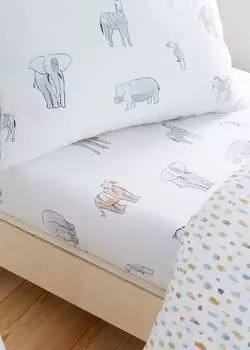 Bianca Fine Linens Простыня на подкладке Zoo Animals, белый