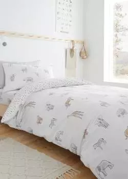 Bianca Fine Linens Zoo Animals Хлопковый пододеяльник, белый