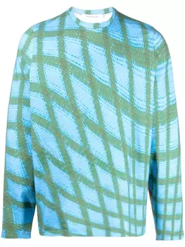 Bianca Saunders футболка с абстрактным принтом, синий