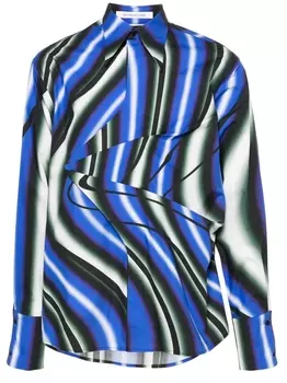 Bianca Saunders рубашка Trip со вставками, синий