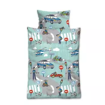 Biberna Детское постельное белье Biber 4525-261 Police 100135 см бирюзовый