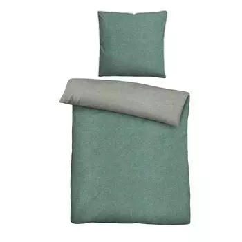 Biberna меланжевое фланелевое постельное белье "MELANGE UNI" ЕЛЬ 155/220+80/80