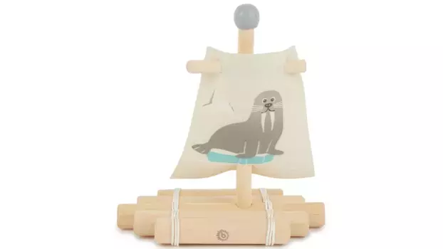 Bieco Деревянный плот с парусом.