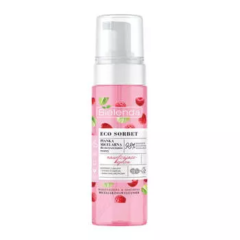 Bielenda Eco Sorbet мицеллярная пенка для очищения лица увлажняющая и успокаивающая Малина 150мл