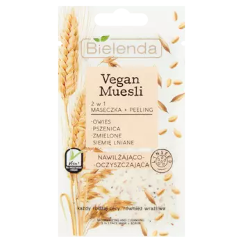 Bielenda Vegan Muesli увлажняющая маска для лица и пилинг 2в1, 8 г