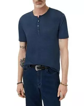 Biello Слим Фит Хенли с Коротким Рукавом John Varvatos, синий