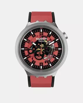 Big Bold Irony SB07S110 Красные резиновые мужские часы Swatch, красный