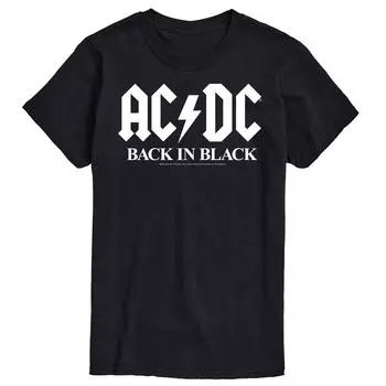 Big & Tall ACDC снова в черной футболке Licensed Character