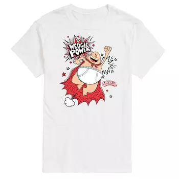 Big & Tall Captain Underpants Футболка с рисунком Wedgie Power License, белый