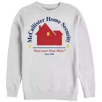 Big & Tall Home Alone McCallister Флисовая футболка с логотипом Home Security и графическим рисунком Licensed Character, белый