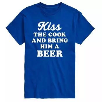 Big & Tall Kiss The Cook, жертвования пивную футболку Licensed Character, синий