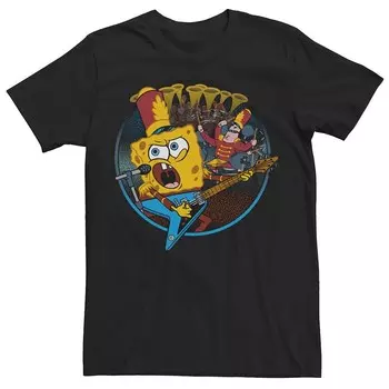 Big & Tall Nickelodeon SpongeФутболка с лентой Bob Squarepants Licensed Character, черный