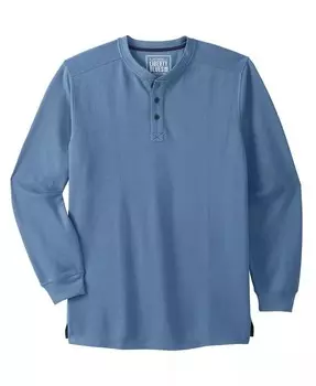 Big & Tall от KingРазмер Ребристая трикотажная футболка Henley Liberty Blues, синий