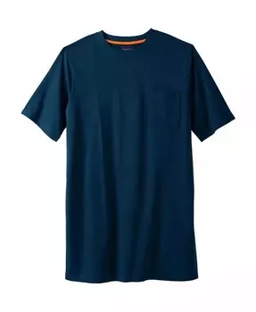 Big & Tall от KingSize Тяжелая футболка с длинным карманом и круглым вырезом Boulder Creek, синий