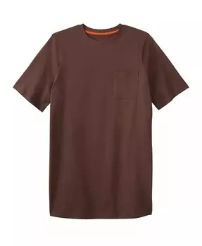 Big & Tall от KingSize Тяжелая футболка с длинным карманом и круглым вырезом Boulder Creek, коричневый