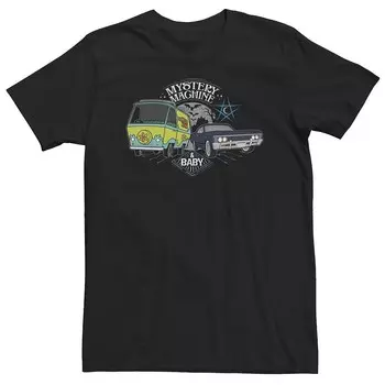 Big & Tall Scooby-Doo Scooby Mystery Machine и детская футболка Licensed Character, черный