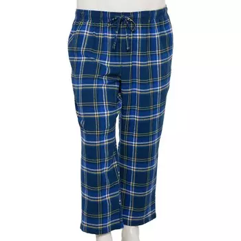 Big & Tall Sonoma Goods For Life Фланелевые пижамные брюки с завязками, цвет Marvel Blue Plaid