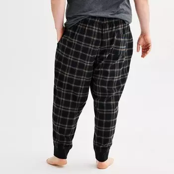 Big & Tall Sonoma Goods For Life Пижамные штаны с фланелевыми полосками внизу, цвет Blue Plaid