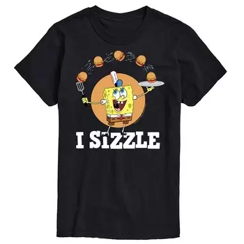 Big & Tall SpongeБоб КвадратБрюки Футболка с рисунком "I Sizzle" Licensed Character, черный