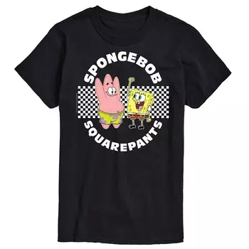 Big & Tall SpongeБоб КвадратБрюки и футболка с рисунком Патрика в клетку Licensed Character, черный