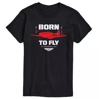 Big & Tall Top Gun Maverick, рожденный летать Licensed Character, черный