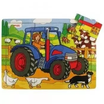 Bigjigs, деревянный трактор-головоломка