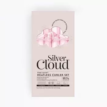 Бигуди атласные с ионами серебра, розовые, 1 шт. Silver Cloud Pink heatless curlers