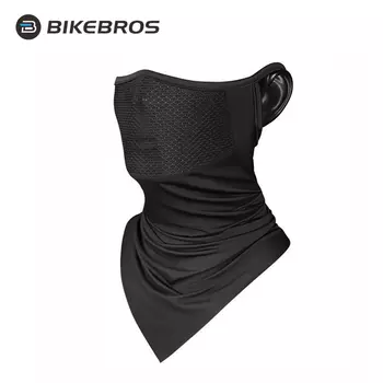BIKEBROS Летняя защита от солнца Маска с капюшоном из ледяного шелка Велосипедная маска для шеи Мужская и женская защита шеи Волшебная повязка на голову из ледяного шелка черная