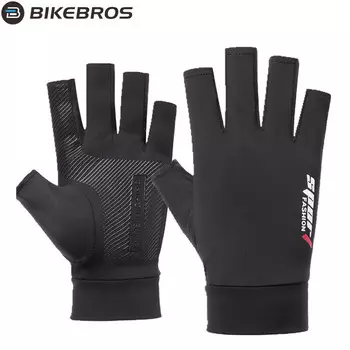 BIKEBROS уличные велосипедные перчатки летние тонкие анти-скейтинговые шелковые протекающие перчатки для рыбалки велосипедное снаряжение на половину пальца