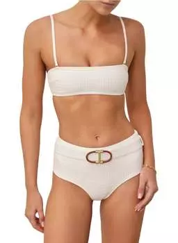 Бикини Alight Textured Boyleg цвета слоновой кости Zimmermann