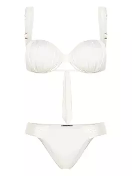 Бикини-балконет со сборками Noire Swimwear, белый