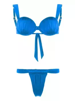 Бикини-балконет со сборками Noire Swimwear, синий