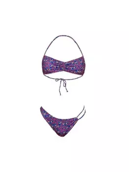 Бикини-бандо Kadoo Bandeau Bikini ECONYL Summer Frangipani Set 2-tlg. wendbar, фиолетовый