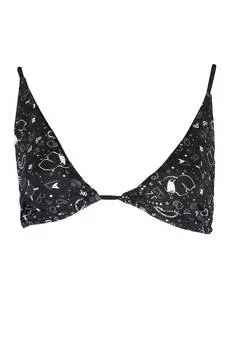 Бикини бюстгальтер треугольник Karl Lagerfeld Beachwear с контрастным принтом, черный