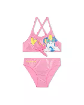 Бикини для девочки из блестящей ткани с рисунком спереди Billieblush, цвет Fucsia
