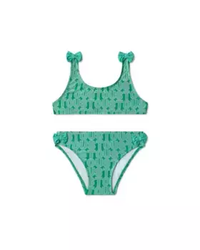Бикини для девочки с принтом и линейным логотипом Tous, зеленый